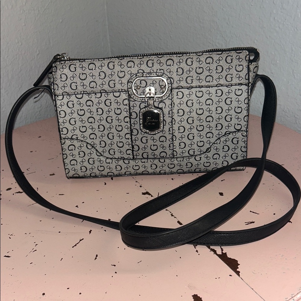 Guess Black and Gray Crossbody Bag